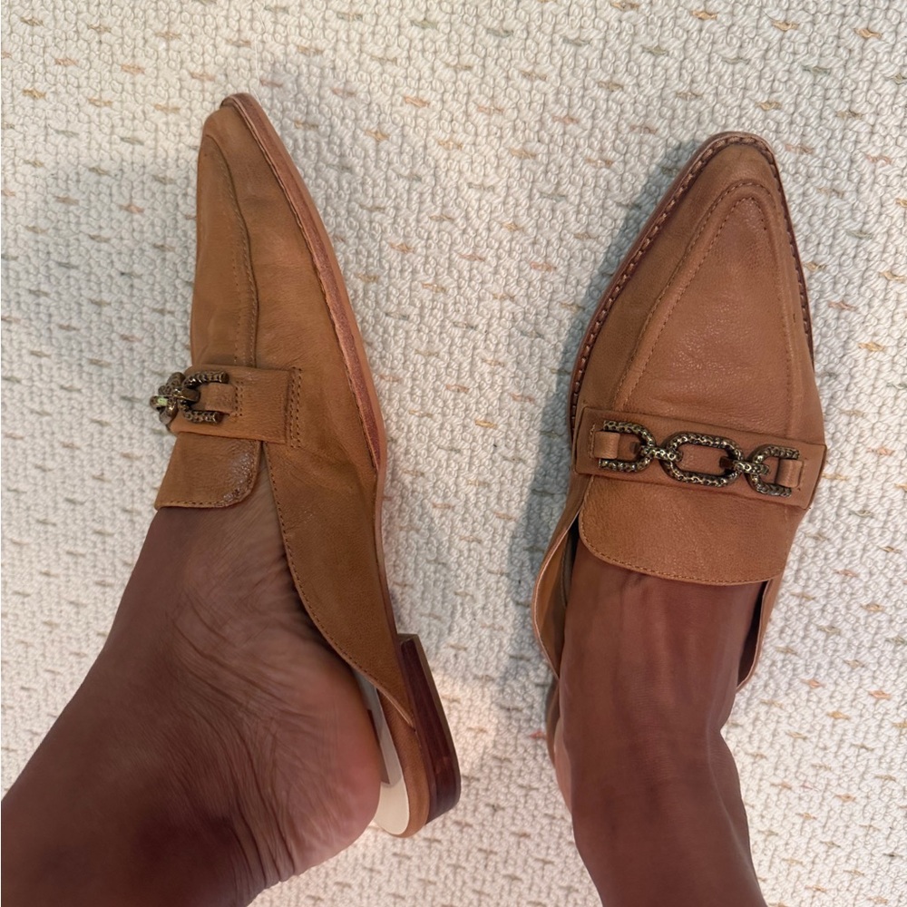 Dolce Vita Cognac Leather Pointed Toe Mule
